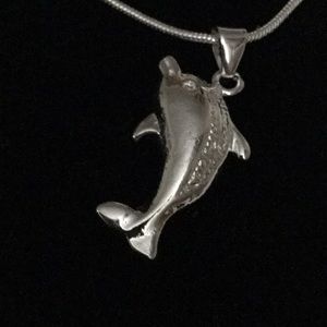Sterling silver dolphin necklace